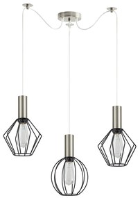 SE21-NM-4-BL3-GR12 ADEPT FLEX Nickel Matt Pendant Black Metal Grid+ HOMELIGHTING 77-8924