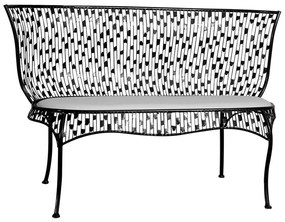 Καναπές-Σκαμπό Διθέσιος Royalty JRD1375 113x44x48cm Black-White