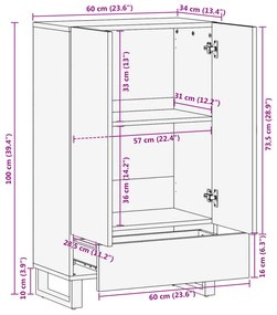 ΝΤΟΥΛΑΠΙ 60X34X100 ΕΚ. ΑΠΟ ΜΑΣΙΦ ΞΥΛΟ ΑΚΑΚΙΑΣ 377585