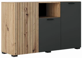 Μπουφές DENVER με 3 ντουλάπια Artizan Oak/Ανθρακί 135x42x83cm