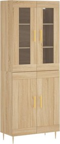 vidaXL Ντουλάπι Sonoma δρυς 69,5 x 34 x 180 εκ. από Επεξεργασμένο Ξύλο