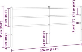 vidaXL Ανταλλακτικό κεφαλάρι Λευκό 200 εκ. Μεταλλικό