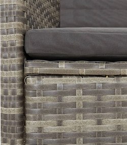 vidaXL Σετ Τραπεζαρίας Κήπου 9 τεμ. Γκρι Συνθ. Ρατάν με Μαξιλάρια