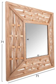 Καθρέπτης Τοίχου Τετράγωνος Μπαμπού Oak 71x7x71 εκ. 71x7x71 εκ.