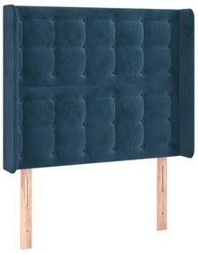 Κεφαλάρι με ΠτερύγιαΣκούρο Μπλε 93x16x118/128 εκ. Βελούδινο - Μπλε
