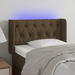 vidaXL Κεφαλάρι Κρεβατιού LED Σκούρο Καφέ 83x16x78/88 εκ. Υφασμάτινο