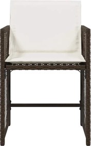 vidaXL Καρέκλες Κήπου 4 τεμ. Καφέ Συνθ. Ρατάν Μαξιλάρια