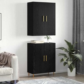 vidaXL Highboard Μαύρη δρυς 69.5 x 34 x 180 εκ. Επεξεργασμένο ξύλο