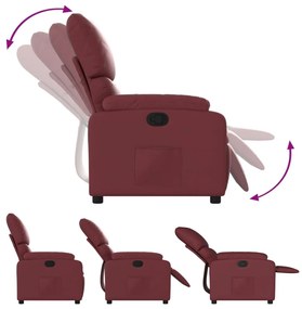 Πολυθρόνα Ανακλινόμενη Μπορντό από Συνθετικό Δέρμα - Κόκκινο