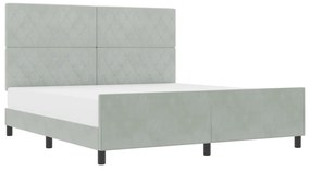 vidaXL Κρεβάτι Φωτεινό Γκρι 180x200 εκ. Βελούδο