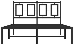vidaXL Πλαίσιο Κρεβατιού με Κεφαλάρι Μαύρο 120 x 190 εκ. Μεταλλικό