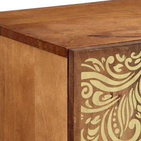 vidaXL Πλαϊνό γραφείο με ράφι Καφέ 90 x 33.5 x 75 εκ Μασίφ ξύλο μάνγκο