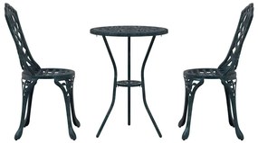 vidaXL 3 Τεμαχίων Σετ Bistro Κήπου Πράσινη Χυτοσίδηρος