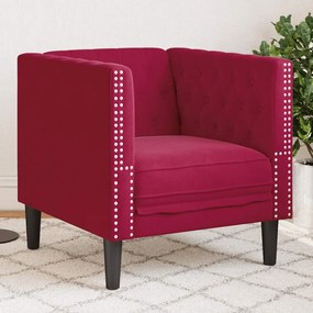 vidaXL Πολυθρόνα Chesterfield Μπορντό Βελούδινη