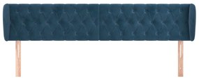vidaXL Κεφαλάρι με Πτερύγια Σκούρο Μπλε 203x23x78/88 εκ. Βελούδινο
