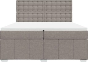 vidaXL Κρεβάτι Boxspring με Στρώμα Taupe 200x200 εκ. Υφασμάτινο