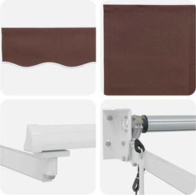 vidaXL Ηλεκτρικό Αναδιπλούμενο Σκίαστρο Καφέ 3 x 2 m