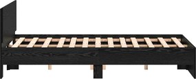 vidaXL Κρεβάτι με Κεφαλάρι Μαύρη Δρυς 120 x 190 cm Επεξεργασμένο ξύλο