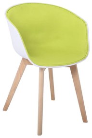 WOODWELL ΕΜ140,10OPTIM Πολυθρόνα PP Άσπρο, Ύφασμα Lime, Ξύλινο πόδι Οξιά 54x51x79cm ΕΜ140,10