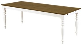 Τραπέζι Bloomington 179, Άσπρο, Καφέ, 76x90x220cm, 68 kg, Ινοσανίδες μέσης πυκνότητας, Ξύλο | Epipla1.gr