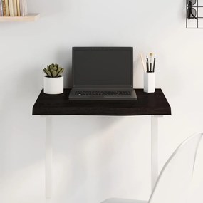 vidaXL Επιφάνεια Τραπεζιού Σκούρο Καφέ 60x40x(2-4)εκ Επεξ. Μασίφ Δρυς