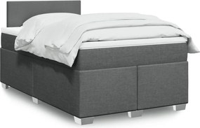 vidaXL Κρεβάτι Boxspring με Στρώμα Σκούρο Γκρι 120x200 εκ. Υφασμάτινο