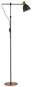 SE21-GM-39-MS2 ADEPT FLOOR LAMP Gold Matt and Black Metal Floor Lamp Black Metal Shade+