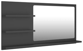 vidaXL Καθρέφτης Μπάνιου Γκρι 90 x 10,5 x 45 εκ. Μοριοσανίδα