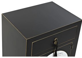 Κομοδίνο DKD Home Decor Λευκό Μαύρο Χρυσό Έλατο Ξύλο MDF 45 x 36 x 66 cm