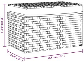 Καλάθι Πλυντηρίου με Καπάκι Λευκό 55,5 x 35 x 34εκ. Συνθ. Ρατάν - Λευκό