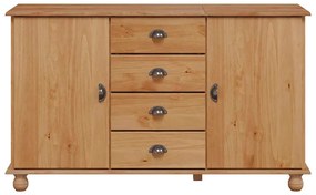 vidaXL Πλαϊνό γραφείο Καφέ 133.5 x 40 x 79 εκ. Μασίφ ξύλο πεύκου