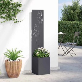 vidaXL Οθόνη Ιδιωτικότητας Κήπου Floral Ανθρακί 32 x 150 εκ