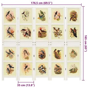 vidaXL Ρομδιβίδερ Πάνελ Λευκό 212 x 165 εκ. MDF