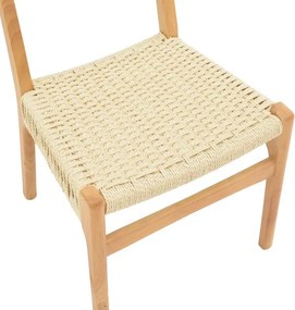 Καρέκλα Eaprine φυσικό σχοινί-rubberwood 49x53x77εκ 49x53x77 εκ.