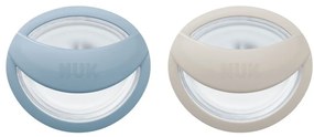 Πιπίλα Σιλικόνης Mommy Feel Με Θήκη 10730862 0-9 Μηνών (Σετ 2τμχ) Blue-Greige Nuk Σιλικόνη