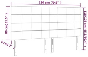 vidaXL Κεφαλάρι Κρεβατιού LED Μαύρο 180x5x118/128 εκ. Βελούδινο