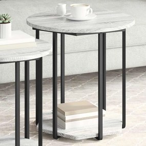 vidaXL Σετ βοηθητικά τραπεζάκια με ράφι 2 pcs Γκρι