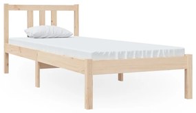 vidaXL Πλαίσιο Κρεβατιού 75 x 190 εκ. από Μασίφ Ξύλο Small Single