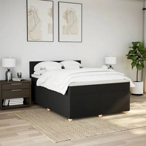 ΚΡΕΒΑΤΙ BOXSPRING ΜΕ ΣΤΡΩΜΑ ΜΑΥΡΟ 160X200 ΕΚ. ΥΦΑΣΜΑΤΙΝΟ 3289026