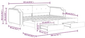 Καναπές Κρεβάτι Συρόμενος Taupe 80x200 εκ. Υφασμάτινος Συρτάρια - Μπεζ-Γκρι