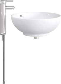 vidaXL Λεκάνη μπάνιου Χρωμέ 44 x 44 x 16 εκ. Μέταλλο