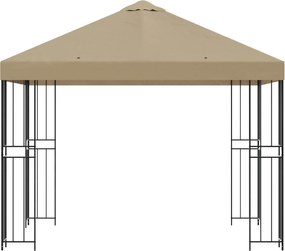 vidaXL Κιόσκι 3 x 3 m Μπεζ Πολυεστέρας και Χάλυβας 190 gsm