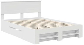 vidaXL Σκελετός Κρεβατιού Λευκό 160 x 200 cm Επεξεργασμένο ξύλο