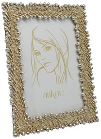 Κορνίζα Με Ασημένιες Λεπτομέρειες Χρυσό Polyester 13x18cm ANKOR