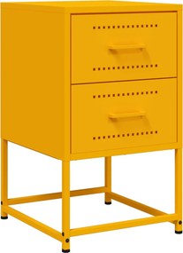 vidaXL Κομοδίνο Μουσταρδί 36x39x60,5 εκ. από Χάλυβα