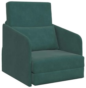 vidaXL Κρεβάτι καναπές Σκούρο Πράσινο 65 x 80 x 83 εκ. Βελούδο