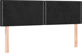 vidaXL Κρεβάτι Boxspring με Στρώμα Μαύρο 140x200 εκ. Βελούδινο