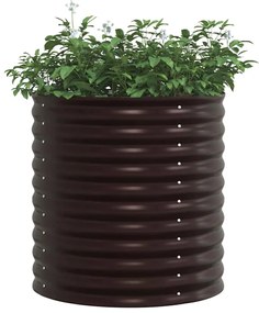 vidaXL Υπερυψωμένη Ζαρντινιέρα Καφέ 80 x 80 x 81 cm Ατσάλι