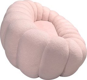 Καναπές Embrace pakoworld μπουκλέ ύφασμα σε ροζ απόχρωση 180x105x65εκ