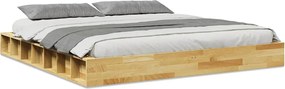 vidaXL Πλαίσιο κρεβατιού χωρίς στρώμα 200x200 cm μασίφ ξύλο δρυς
